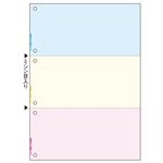 （まとめ） ヒサゴ マルチプリンター帳票（FSC森林認証紙） A4 カラー 3面（ブルー／クリーム／ピンク） 6穴 FSC2013 1冊（100枚） 【×5セット】