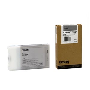 （まとめ） エプソン EPSON PX-P／K3インクカートリッジ グレー 220ml ICGY39A 1個 【×3セット】