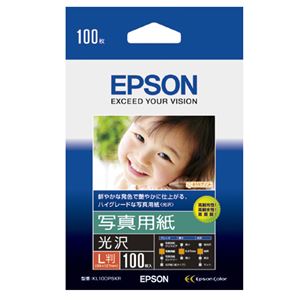 （まとめ） エプソン EPSON 写真用紙＜光沢＞ L判 KL100PSKR 1箱（100枚） 【×4セット】