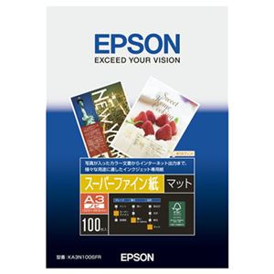 （まとめ） エプソン EPSON スーパーファイン紙 A3ノビ KA3N100SFR 1箱（100枚） 【×2セット】
