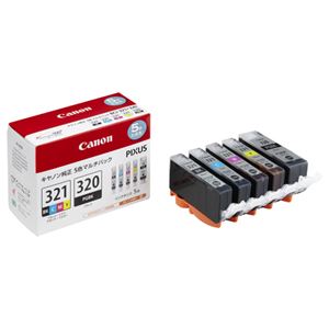 （まとめ） キャノン Canon インクタンク BCI-321+320／5MP マルチパック 3333B001 1箱（5個：各色1個） 【×3セット】