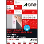 エーワン ファイル背面用ラベルシール[プリンター兼用] マット紙・ホワイト A4判 5面 190×50mm 四辺余白付 角丸 31421 1冊(20シート)