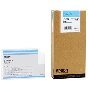 （まとめ） エプソン EPSON PX-P／K3インクカートリッジ ライトシアン 350ml ICLC57 1個 【×3セット】
