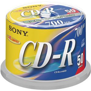 （まとめ） ソニー データ用CD-R 700MB 48倍速 ブランドシルバー スピンドルケース 50CDQ80DNSP 1パック（50枚） 【×2セット】