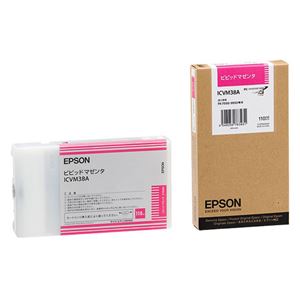 （まとめ） エプソン EPSON PX-P／K3インクカートリッジ ビビッドマゼンタ 110ml ICVM38A 1個 【×6セット】