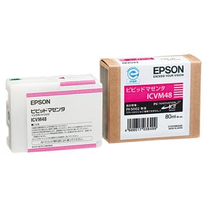 （まとめ） エプソン EPSON PX-P／K3インクカートリッジ ビビッドマゼンタ 80ml ICVM48 1個 【×6セット】