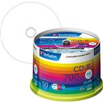 （まとめ） バーベイタム データ用CD-R 700MB ホワイトワイドプリンターブル スピンドルケース SR80SP50V1 1パック（50枚） 【×2セット】