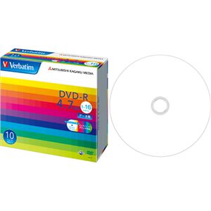 （まとめ） バーベイタム データ用DVD-R 4.7GB ワイドプリンターブル 5mmスリムケース DHR47JP10V1 1パック（10枚） 【×5セット】
