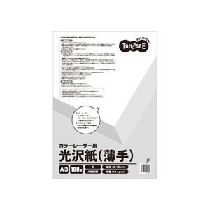 （まとめ） TANOSEE カラーレーザープリンター用 光沢紙 薄手 A3 1冊（100枚） 【×10セット】