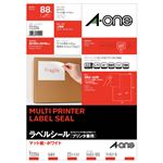 （まとめ） エーワン ラベルシール[プリンター兼用] マット紙・ホワイト A4 4面 105×148.5mm 72204 1冊（22シート） 【×5セット】