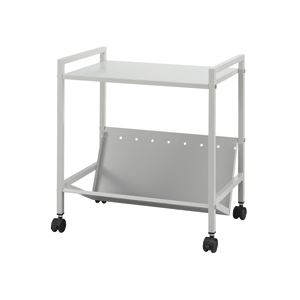 イワサキ 棚板付傾斜ワゴン 1段 W565×D370×H580mm ライトグレー THT-KNT110LG 1台