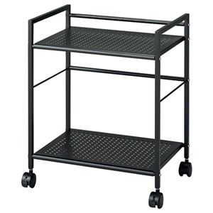 （まとめ） ホームスタイリング パンチングラック 2段 W425×D294×H510mm ブラック PR-2BK 1台 【×2セット】