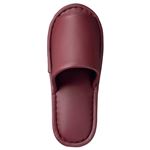 （まとめ） TANOSEE 最高級レザー調スリッパ 外縫い 大人用 ワイン 1足 【×5セット】