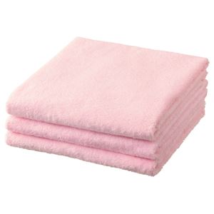 （まとめ） TANOSEE バスタオル ピンク 1パック（3枚） 【×3セット】