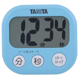 （まとめ） タニタ でか見えタイマー ブルー TD-384BL 1個 【×5セット】