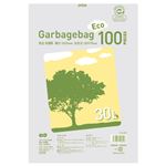 （まとめ） TANOSEE リサイクルごみ袋 乳白半透明 30L 1パック（100枚） 【×5セット】