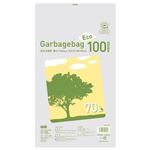 （まとめ） TANOSEE リサイクルごみ袋 乳白半透明 70L 1パック（100枚） 【×2セット】