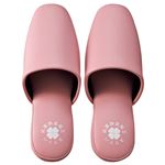 （まとめ） 大明商事 パステル レザー調スリッパ 抗菌プリント ピンク DATM036PI 1足 【×5セット】