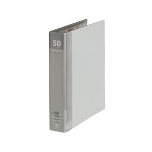 （まとめ） キングジム クリアファイル 差し替え式 大量ポケット A4タテ 30穴 50ポケット付属 背幅54mm ライトグレー 3139-3 1冊 【×2セット】