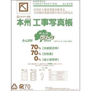 （まとめ） ピジョン 本州工事写真帳 工事用アルバムセット 2・4穴兼用 E・Lサイズ兼用台紙50枚付 A-L6W 1セット 【×3セット】