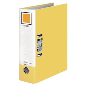 （まとめ） コクヨ レバッチファイル（ジャパンスタンダード） A4タテ 2穴 480枚収容 背幅76mm 黄 フ-AL290Y 1冊 【×5セット】