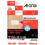 （まとめ） エーワン ラベルシール[プリンター兼用] マット紙・ホワイト A4 24面 56×30mm 四辺余白付 角丸 73424 1冊（100シート） 【×2セット】