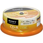 （まとめ） ソニー データ用CD-R 700MB 48倍速 ホワイトプリンターブル スピンドルケース 20CDQ80GPWP 1パック（20枚） 【×5セット】