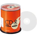 （まとめ） TANOSEE データ用CD-R 700MB ホワイトプリンターブル スピンドルケース SR80FP100T 1パック（100枚） 【×2セット】