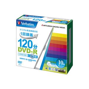 （まとめ） バーベイタム 録画用DVD-R 120分 ホワイトワイドプリンターブル 5mmスリムケース VHR12JP10V1 1パック（10枚） 【×5セット】