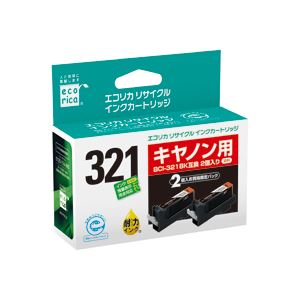 エコリカ リサイクルインクカートリッジ ECI-C321B-2PT 2個パック