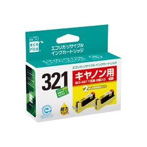 エコリカ リサイクルインクカートリッジ ECI-C321Y-2PT 2個パック
