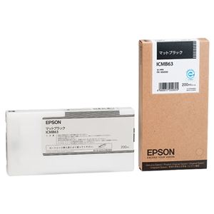 （まとめ） エプソン EPSON インクカートリッジ マットブラック 200ml ICMB63 1個 【×3セット】