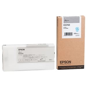 （まとめ） エプソン EPSON インクカートリッジ グレー 200ml ICGY63 1個 【×3セット】