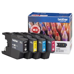 （まとめ） ブラザー BROTHER インクカートリッジ お徳用 4色 LC12-4PK 1箱（4個：各色1個） 【×3セット】