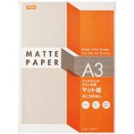 （まとめ） TANOSEE インクジェットプリンター用 マット紙 A3 1冊（100枚） 【×5セット】