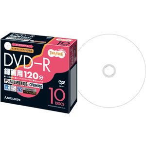 （まとめ） TANOSEE 録画用DVD-R 120分 ワイドプリンターブル 5mmスリムケース VHR12JP10T 1パック（10枚） 【×10セット】