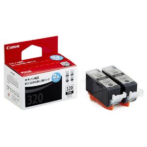 （まとめ） キャノン Canon インクタンク BCI-320PGBK2P ブラック 3333B004 1箱（2個） 【×3セット】