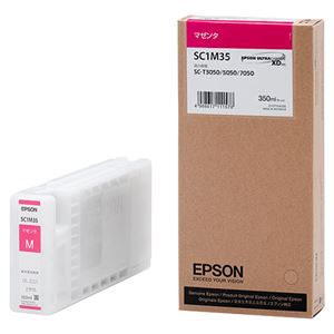 （まとめ） エプソン EPSON インクカートリッジ マゼンタ 350ml SC1M35 1個 【×3セット】