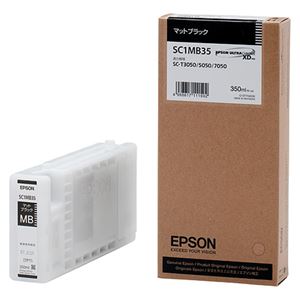 （まとめ） エプソン EPSON インクカートリッジ マットブラック 350ml SC1MB35 1個 【×3セット】