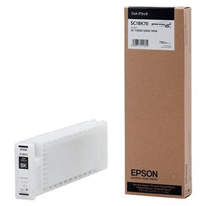 （まとめ） エプソン EPSON インクカートリッジ フォトブラック 700ml SC1BK70 1個 【×3セット】