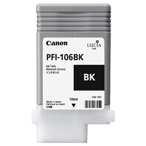 （まとめ） キャノン Canon インクタンク PFI-106 顔料ブラック 130ml 6621B001 1個 【×6セット】