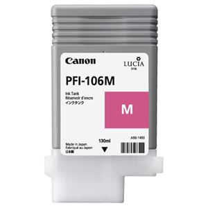 （まとめ） キャノン Canon インクタンク PFI-106 顔料マゼンタ 130ml 6623B001 1個 【×6セット】