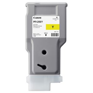 （まとめ） キャノン Canon インクタンク PFI-206 顔料イエロー 300ml 5306B001 1個 【×3セット】