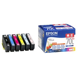 （まとめ） エプソン EPSON インクカートリッジ 増量6色パック IC6CL70L 1箱（6個：各色1個） 【×3セット】