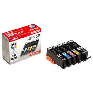 （まとめ） キャノン Canon インクタンク BCI-351XL+350XL／5MP 5色マルチパック 大容量 6552B001 1箱（5個：各色1個） 【×3セット】