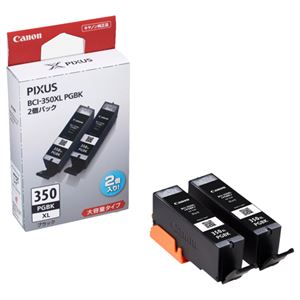 （まとめ） キャノン Canon インクタンク BCI-350XLPGBK2P ブラック 大容量 6552B005 1箱（2個） 【×3セット】