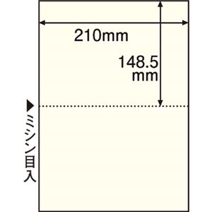 （まとめ） TANOSEE マルチプリンター帳票（FSC森林認証紙） A4 2面 穴なし クリーム 1箱（500枚） 【×2セット】