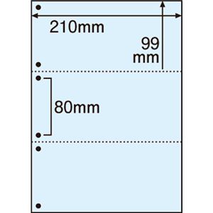 （まとめ） TANOSEE マルチプリンター帳票（FSC森林認証紙） A4 3面 6穴 ブルー 1箱（500枚） 【×2セット】