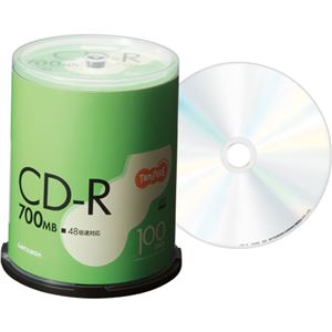 （まとめ） TANOSEE データ用CD-R 700MB 48倍速 スピンドルケース SR80FC100T 1パック（100枚） 【×2セット】
