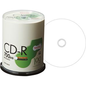 （まとめ） TANOSEE データ用CD-R 700MB 48倍速 スピンドルケース SR80FPW100T 1パック（100枚） 【×2セット】